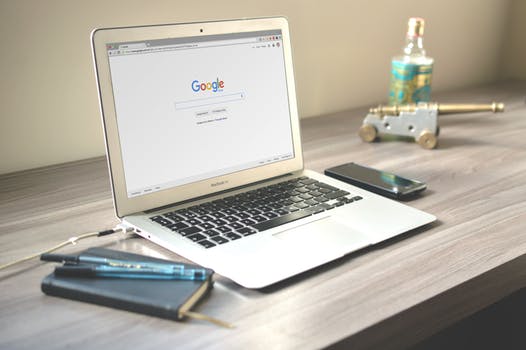google search on laptop screen