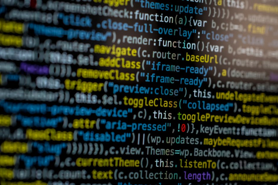 coding language on computer screen